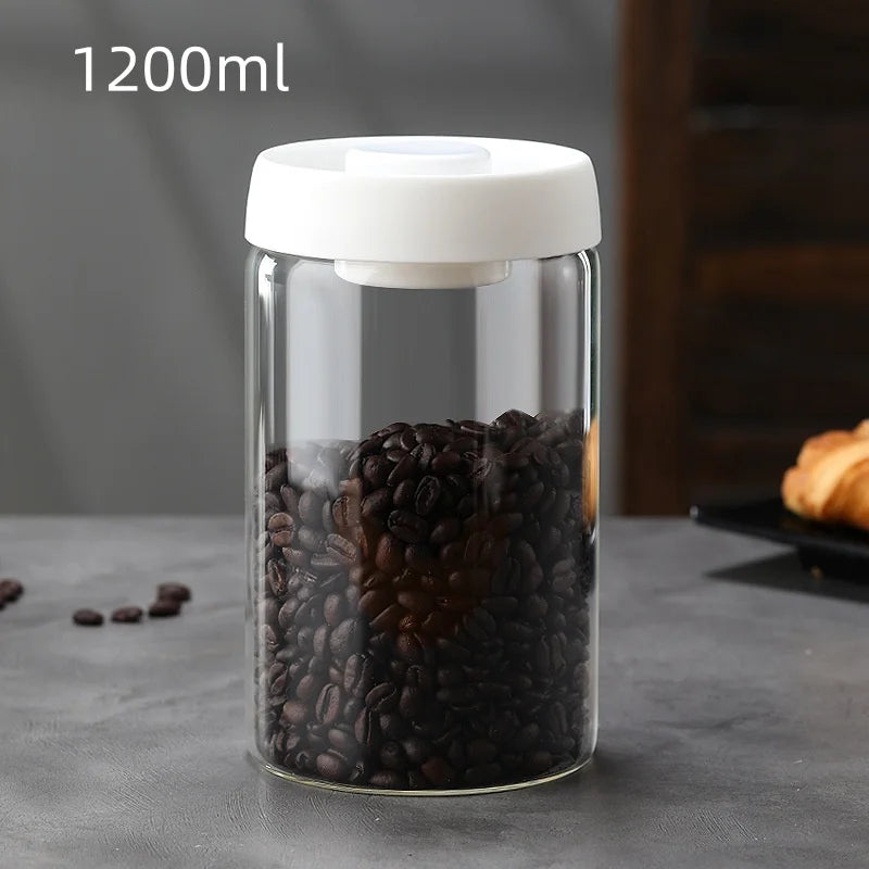Coffee Ware Borosilicate Glass Kitchen Storage Jar Coffee Jar with Airtight Lid Airtight Food Storage Container Perfect