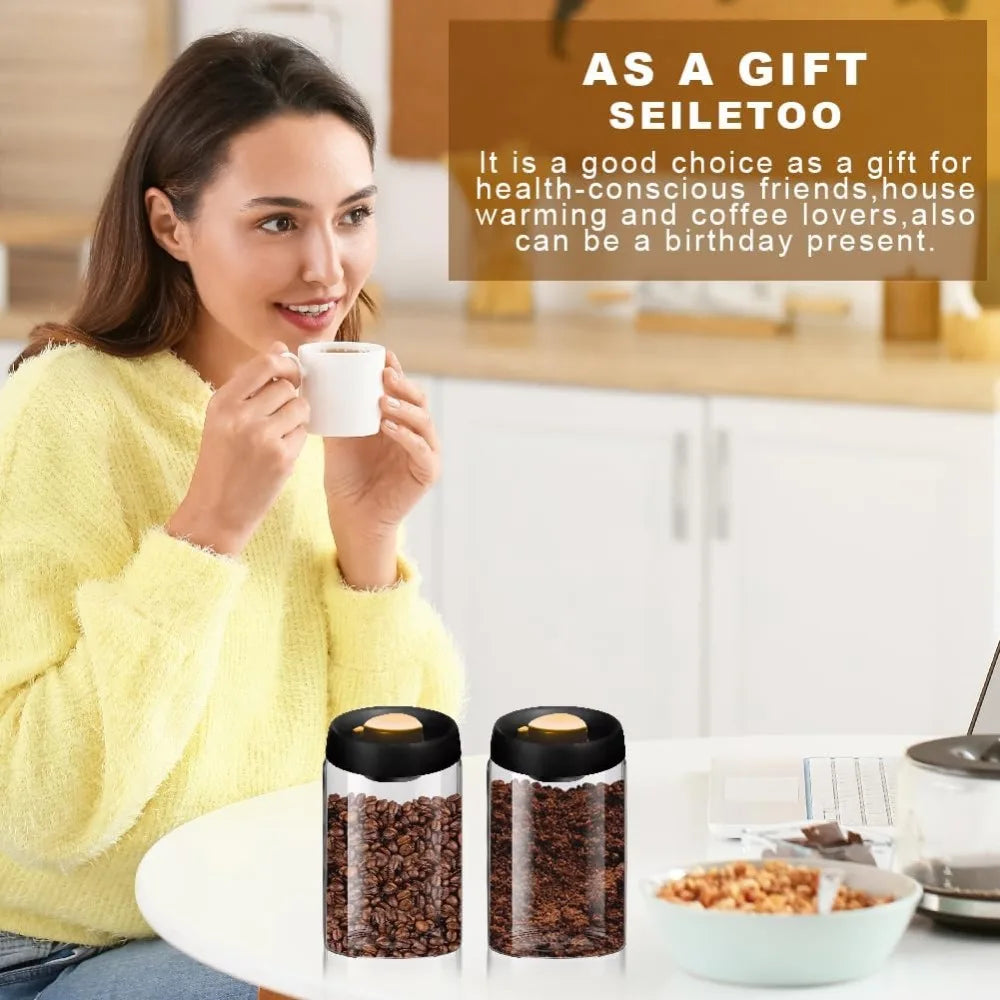 Coffee Ware Borosilicate Glass Kitchen Storage Jar Coffee Jar with Airtight Lid Airtight Food Storage Container Perfect