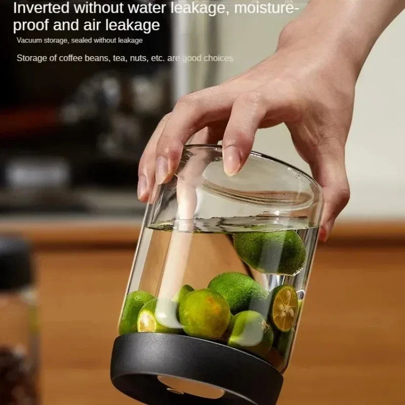 LuxeSeal™ Manual Vacuum Glass Storage Jar – The Art of Fresh Preservation