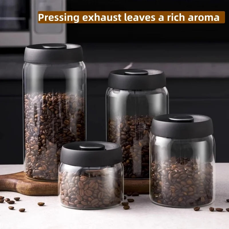 LuxeSeal™ Manual Vacuum Glass Storage Jar – The Art of Fresh Preservation
