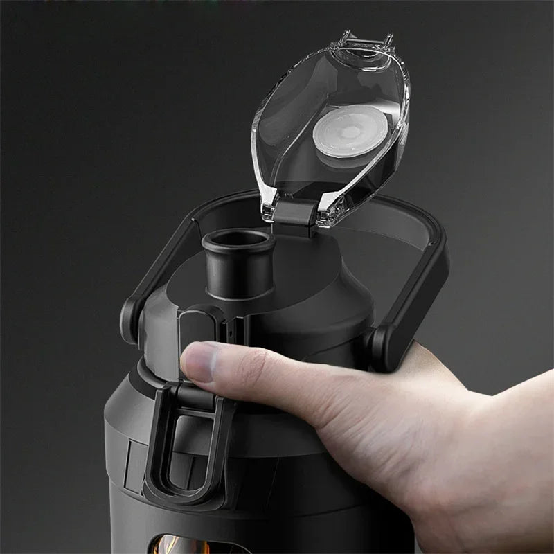 AquaLuxe™  High Borosilicate Glass Water Bottle with Removable Straw & Carry Handle with Infuser