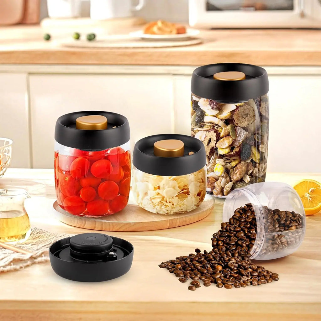 LuxeSeal™ Manual Vacuum Glass Storage Jar – The Art of Fresh Preservation
