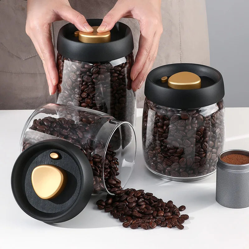 LuxeSeal™ Manual Vacuum Glass Storage Jar – The Art of Fresh Preservation