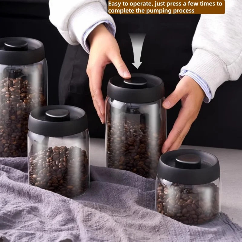 LuxeSeal™ Manual Vacuum Glass Storage Jar – The Art of Fresh Preservation