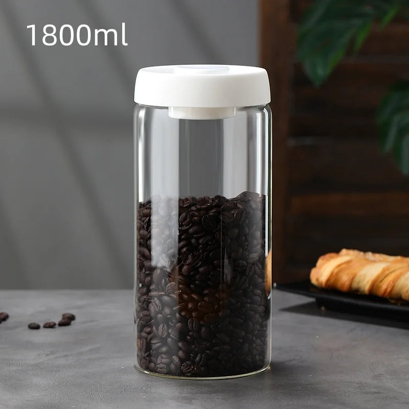 Coffee Ware Borosilicate Glass Kitchen Storage Jar Coffee Jar with Airtight Lid Airtight Food Storage Container Perfect
